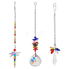 3Pcs Glass Dragonfly Hanging Suncatchers HJEW-FH00221-1