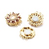 Brass Micro Pave Clear Cubic Zirconia Magnetic Clasps KK-C066-01G-2