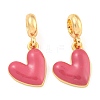 Rack Plating Alloy Enamel Heart European Dangle Charms FIND-B034-20G-02-1