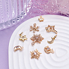 Crafans 18Pcs 9 Style Brass Micro Pave Cubic Zirconia Charms KK-CF0001-01-6