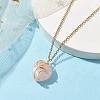 Natural & Synthetic Mixed Gemstone Heart Pendant Necklaces NJEW-JN04683-4
