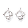 925 Sterling Silver Micro Pave Clear Cubic Zirconia Pendant Claw Cabochon Settings STER-N016-46P-1