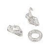 925 Sterling Silver Micro Pave Clear Cubic Zirconia Fold Over Clasps STER-P060-39P-2