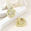 Brass Shell Shape Stud Earrings for Women EJEW-U035-10G-3