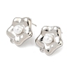 Brass Plastic Pearl Stud Earring Findings KK-G547-06P-1