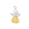 7Pcs Frosted Transparent Acrylic & Glass Pearl Pendants PALLOY-JF04175-02-3