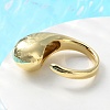 Rack Plating Brass Teardrop Open Cuff Ring for Women RJEW-A016-03G-2