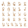26Pcs 26 Style Brass Micro Pave Clear Cubic Zirconia Pendants KK-CW0001-05-1