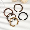 Round Wooden Beads Stretch Bracelets BJEW-JB12671-2