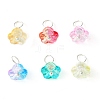 Glass Flower Charms PALLOY-JF02280-1