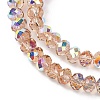 Electroplate Transparent Glass Beads Strands EGLA-A046-01B-22-2