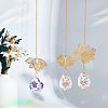 6Pcs 3 Style Brass & Stainless Steel Hanging Ornaments HJEW-NB00311-4