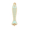 Brass Enamel Fish Connector Charms KK-L255-15G-02-1