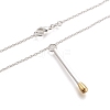 Brass Matchstick Pendant Necklaces NJEW-F279-01S-RS-2