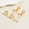 3 Pairs Stainless Steel Heart & Round Earring Sets UL3756-2