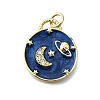 Brass Micro Pave Cubic Zirconia Pendants KK-V010-06G-02-1