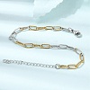 4MM Two Tone 304 Stainless Steel Textured Paperclip Chain Bracelets for Man and Women SA-CBAB767-11GP-2