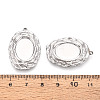 304 Stainless Steel Pendant Cabochon Settings STAS-T067-21P-3