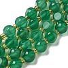 Natural Green Onyx Agate(Dyed & Heated) Beads Strands G-K387-A05-01-2