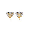 Brass Micro Pave Clear Cubic Zirconia Stud Earring Findings KK-S356-660P-NF-1
