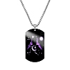 Stainless Steel Constellation Tag Pendant Necklace with Box Chains ZODI-PW0006-01E-1