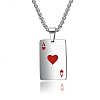 Stainless Steel Hearts Poker Pendant Necklaces for Couple UC7518-2-1