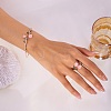 Rose Alloy Enamel Cuff Bangle & Cuff Rings Sets FS-WGBA561-03-2