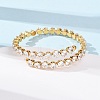 304 Stainless Steel Micro Pave Cubic Zirconia Open Cuff Bangles for Women BJEW-K293-04A-G-2