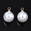 ABS Plastic Imitation Pearl Charms SACR-T360-02-2