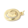 Brass Micro Pave Clear Cubic Zirconia Pendants X-ZIRC-I071-11G-2