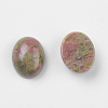 Natural Unakite Cabochons G-10x8x4-2