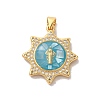 Rack Plating Brass Cubic Zirconia Pendants KK-K385-073G-2