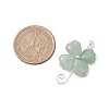 Natural Green Aventurine Copper Wire Wrapped Shamrock Pendants PALLOY-JF02970-01-2