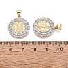 Religion Brass Micro Pave Clear Cubic Zirconia Pendants KK-N287-44GP-01-3