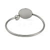 304 Stainless Steel Blank Bangle Bases with Flat Round STAS-Z088-01P-03-3