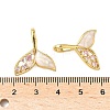 Brass Micro Pave Clear Cubic Zirconia Shell Pendants KK-B139-17G-01-3