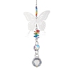 201 Stainless Steel Butterfly Shape & Rainbow Crystal Glass Hanging Suncatcher HJEW-JM04681-2