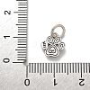 925 Fine Silver Paw Print Charms with Jump Rings and 925 Stamp STER-D300-12AS-3