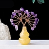 Natural Amethyst Chips Tree of Life Decorations with Topaz Gourd Base PW-WGCDFFC-08-1