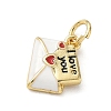 Brass Enamel Charms KK-A273-08G-01-2
