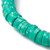Polymer Clay Disc & Natural Malaysia Jade & TaiWan Jade Beaded Stretch Bracelet BJEW-JB09652-01-3
