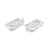 Brass Micro Pave Clear Cubic Zirconia Pendants KK-G432-19P-3