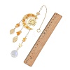 Brass Moon Sun & Natural Topaz Jade Chip Suncatcher HJEW-TA00498-3