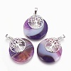 Natural Agate Pendants G-F573-C22-1