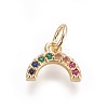 Brass Micro Pave Cubic Zirconia Charms X-ZIRC-E145-67G-1