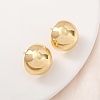 Half Round Brass Stud Earrings EJEW-D346-07G-1