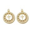 Brass Micro Pave Clear Cubic Zirconia Pendants KK-I708-04A-G-1