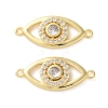 Rack Plating Brass Cubic Zirconia Eye Connector Charm KK-C084-18A-G-1