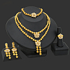 Alloy Micro Pave Clear Cubic Zirconia Jewelry Sets WG5582A-01-2