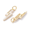 Brass Micro Pave Clear Cubic Zirconia Pendants ZIRC-A019-12G-D-2
